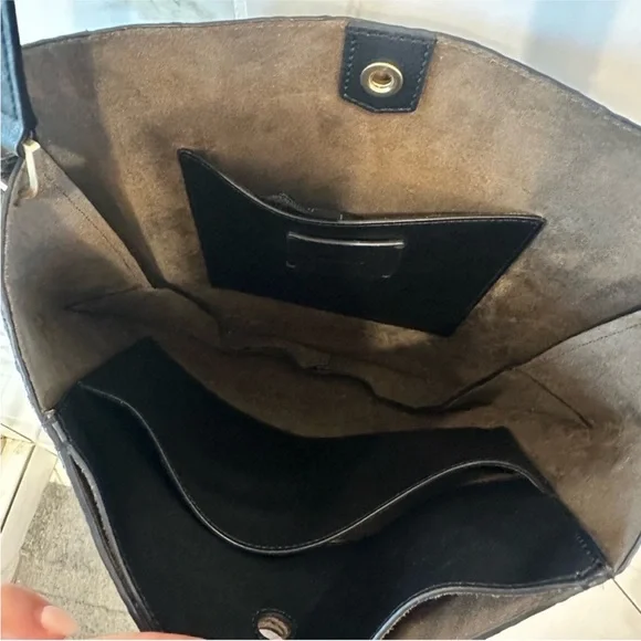 All Saints $500 Leather Python Black hobo bag- slight flaw/ call out - Picture 5 of 9